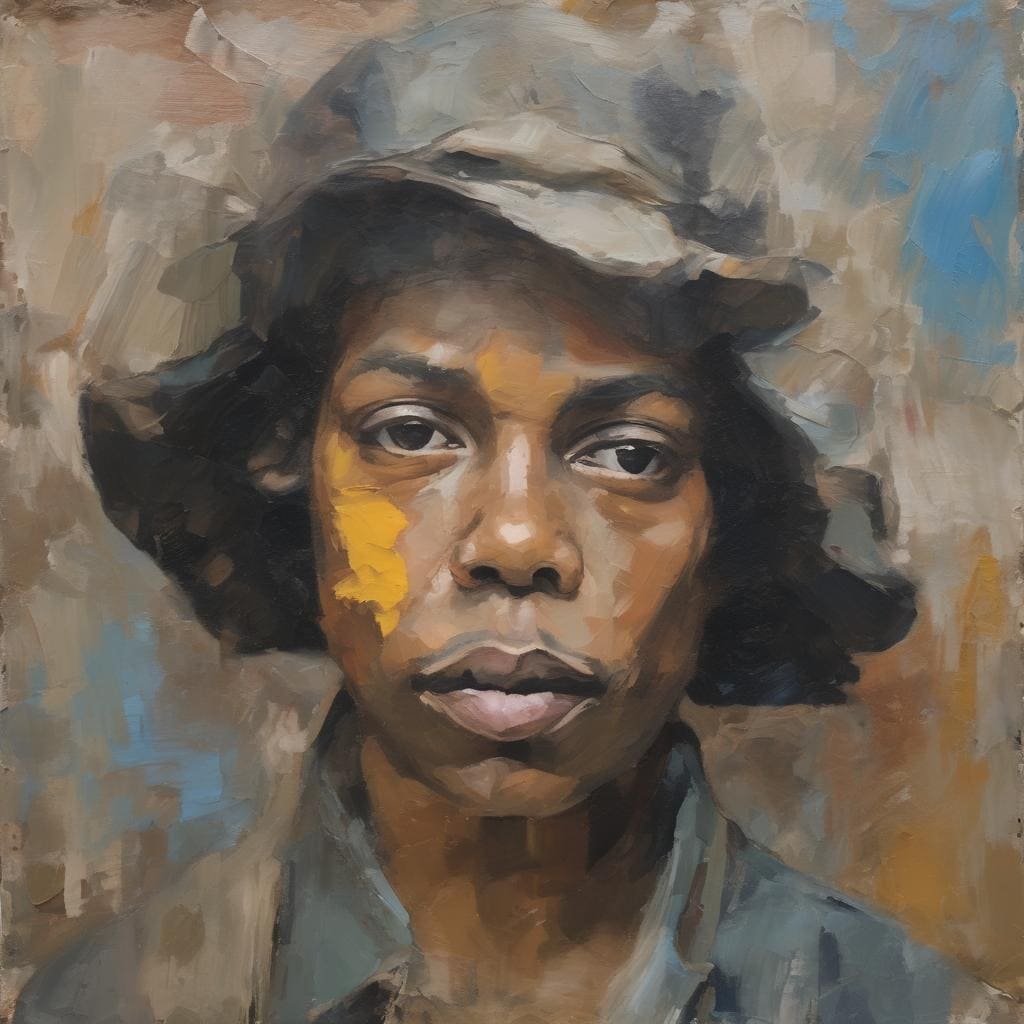 Σχέδιο με αντίθεση ως αισθητική τεχνική σε πορτραίτο γυναίκας.